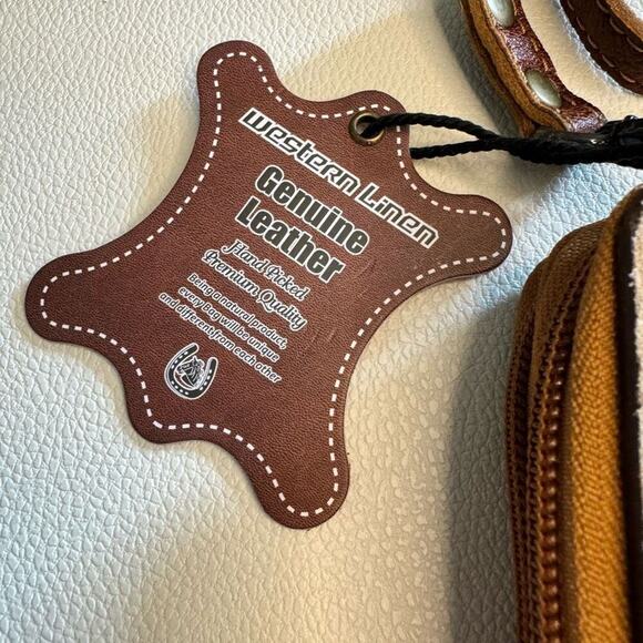 Suede Bootstitch Western Purse Clutch Wallet Crossbody NEW Fast Ship - Picture 2 of 9